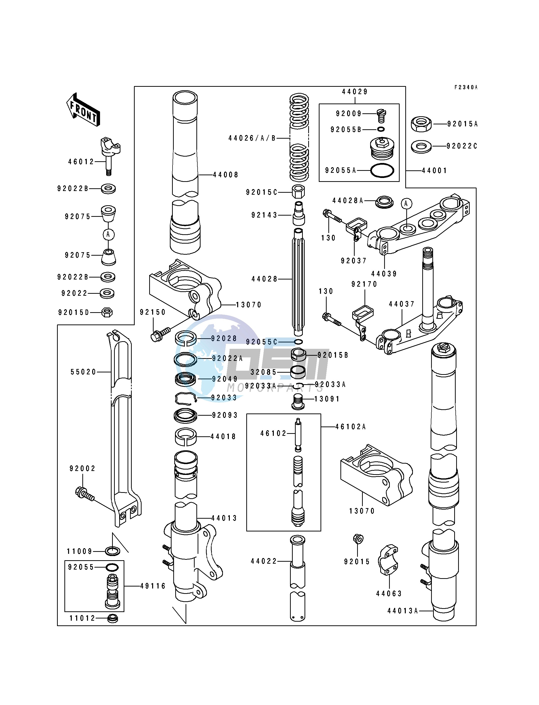 FRONT FORK -- KX250-H2- -