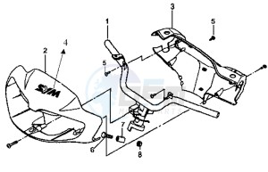 SUPER DUKE 125 drawing HEAD LIGHT COVER / MIRRORS / CONTROLS