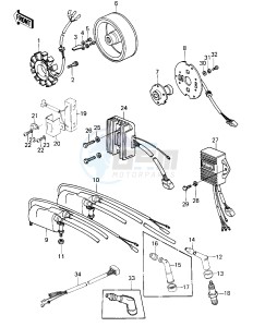 KZ 1000 E [SHAFT] (E1-E2) [SHAFT] drawing IGNITION_GENERATOR_REGULATOR