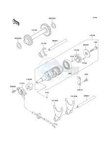 KLF 250 A [BAYOU 250] (A6F-A9F) A8F drawing GEAR CHANGE DRUM_SHIFT FORK-- S- -