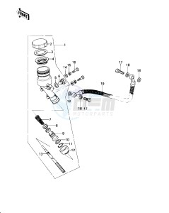 KZ 650 C [CUSTOM] (C1-C3) [CUSTOM] drawing REAR MASTER CYLINDER