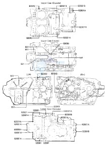 KZ 440 B (B1) drawing CRANKCASE BOLT & STUD PATTERN -- 81 B2- -