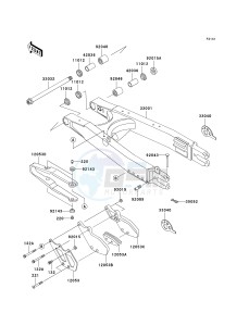 KLX 250 H [KLX250S] (H6F-H7F) H7F drawing SWINGARM