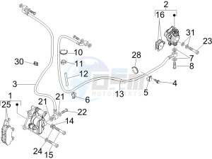 GTV 125 4T (Euro 3) UK drawing Brakes pipes - Calipers