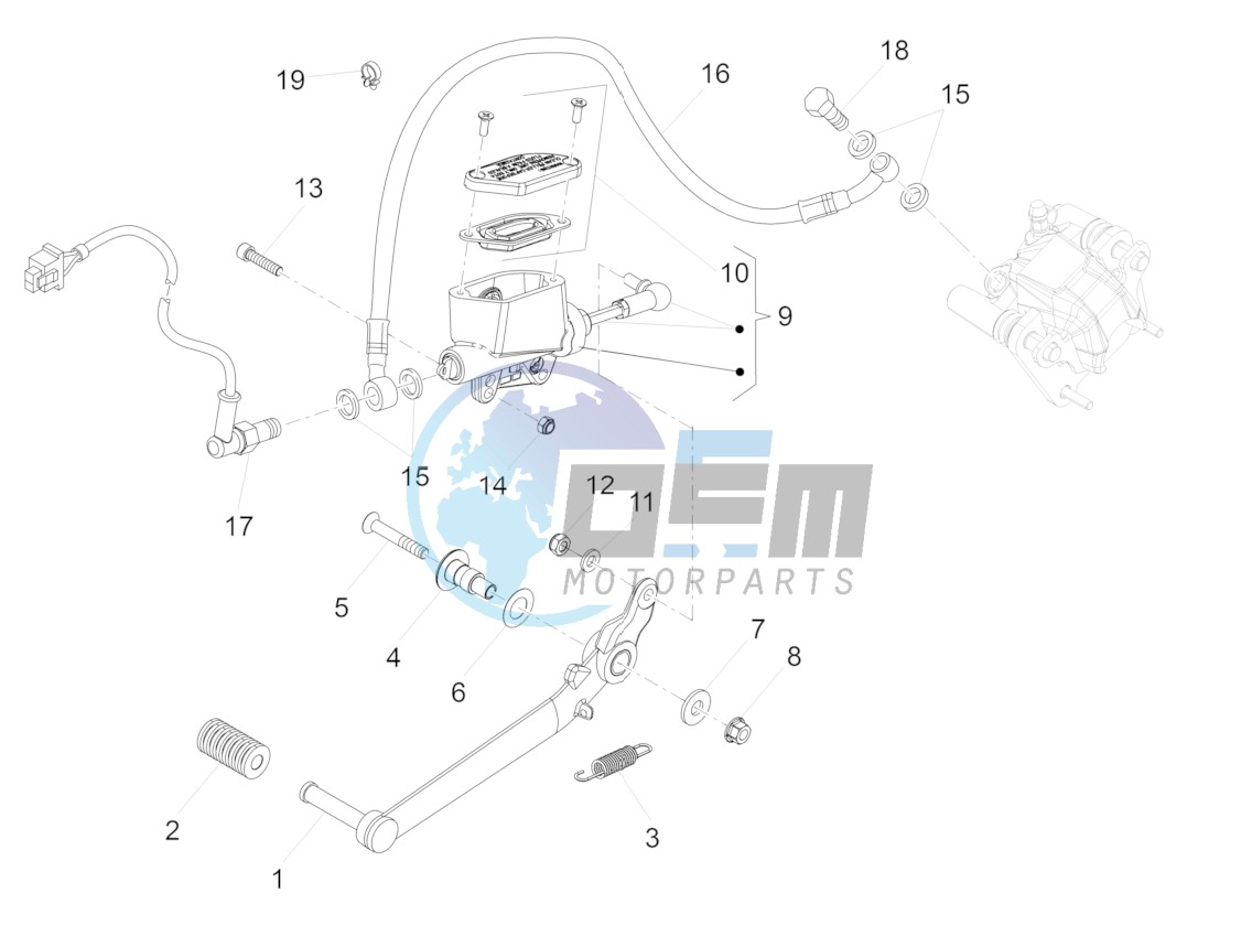 Rear master cylinder