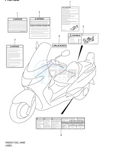 AN250 (E2) Burgman drawing LABEL (MODEL K1 K2)