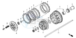 CBR1100XX SUPER BLACKBIRD drawing CLUTCH (X/Y/1/2/3/4)