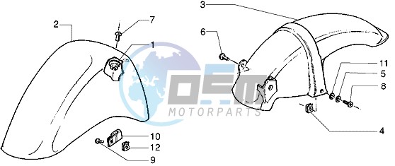 Front and rear mudguard