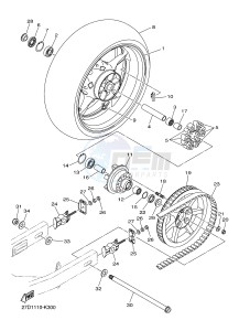 XVS1300CU XVS1300 CUSTOM XVS1300 CUSTOM (2SSA) drawing REAR WHEEL