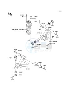 MULE 3010 DIESEL 4x4 KAF950-B3 EU drawing Front Suspension