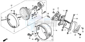 CB900F CB900F drawing HEADLIGHT (E/ED/EK/F/G/H/KO)