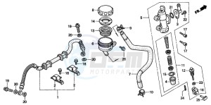 CB600F2 HORNET drawing REAR BRAKE MASTER CYLINDER