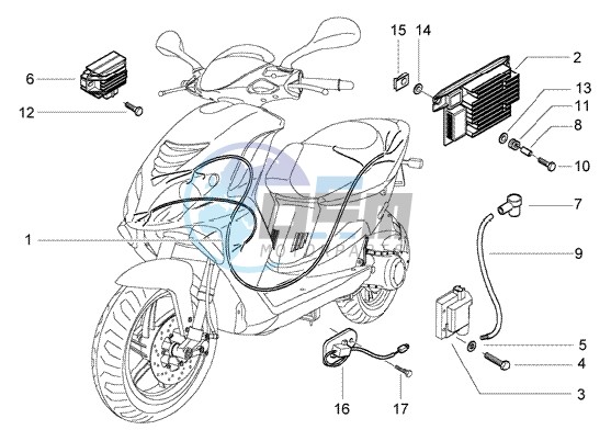 Cable harnes - Regulator - H.T. coil