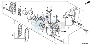 GL1800BG GOLDWING - F6B UK - (E) drawing REAR BRAKE CALIPER