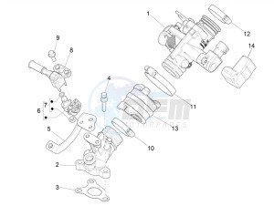 LIBERTY 125 IGET 4T 3V IE E4 ABS (EMEA) drawing Throttle body - Injector - Induction joint