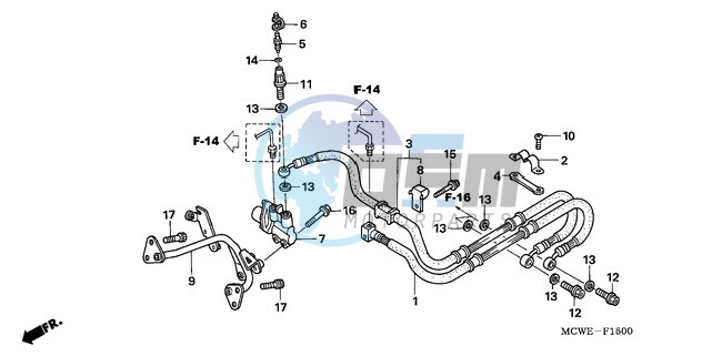 REAR BRAKE HOSE (VFR800)