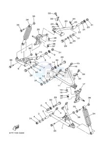 YFM350 YFM35RD RAPTOR 350 (1BSA 1BS9) drawing FRONT SUSPENSION & WHEEL