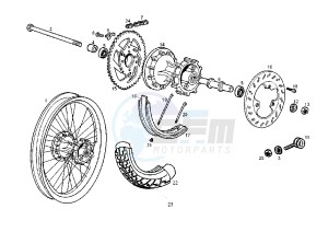 SENDA SM X-RACE - 50 cc drawing REAR WHEEL