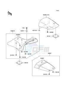 NINJA ZX-12R ZX1200-B4H FR GB GE XX (EU ME A(FRICA) drawing Seat