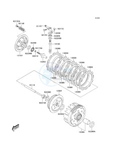 KLX 125 A (A6F) A6F drawing CLUTCH