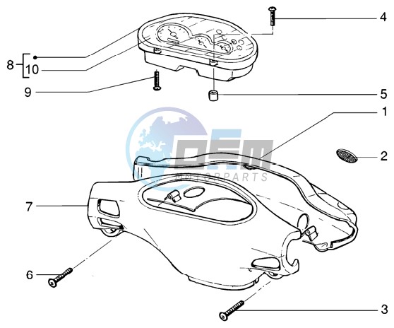 Speedometers Kms. - handlebar cover