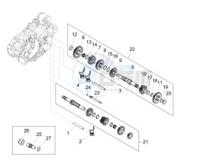 SX 125 E4 (APAC) drawing Gear box - Gear assembly