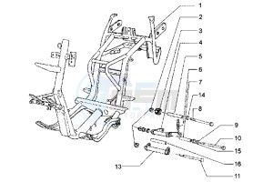 Hexagon 180 LXT drawing Chassis - Swinging arm - Aide stand