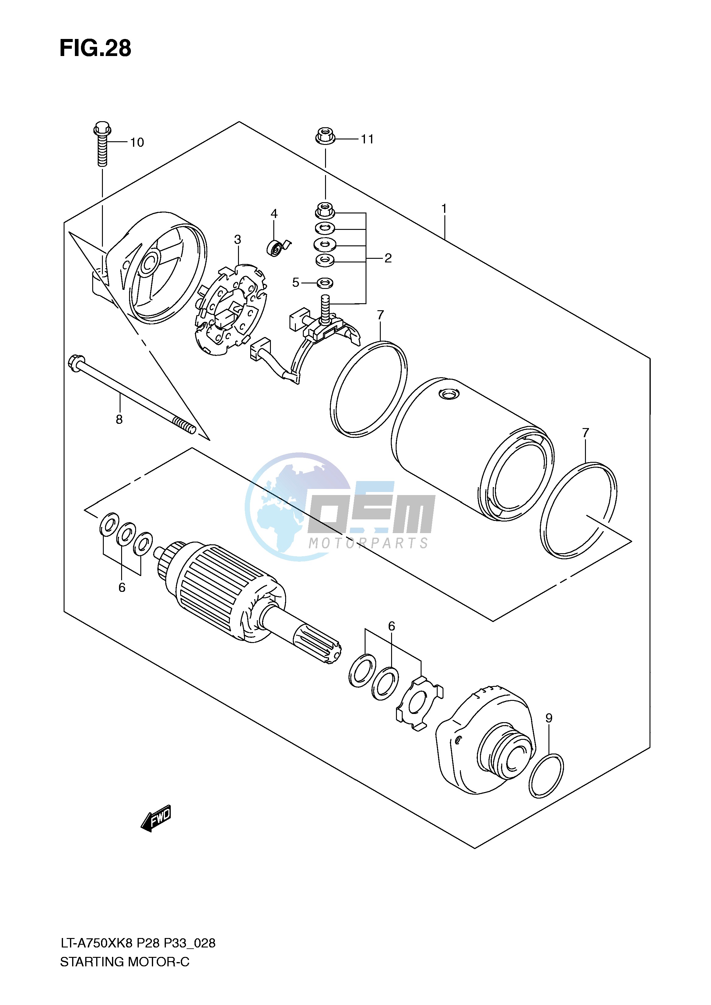 STARTING MOTOR (MODEL K8 K9)