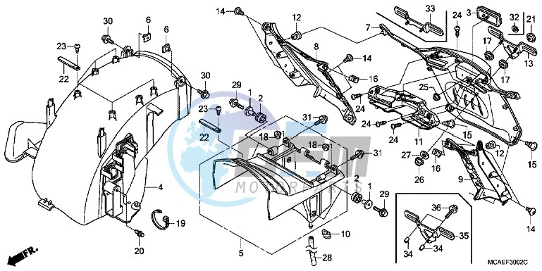 REAR FENDER (GL1800C/ D/ E/ F/ G)