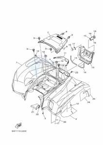 YFM700FWAD GRIZZLY 700 EPS (BDE4) drawing REAR FENDER