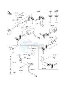 VN 1500 G [VULCAN 1500 NOMAD] (G1-G3) [VULCAN 1500 NOMAD] drawing IGNITION SWITCH_LOCKS_REFLECTORS