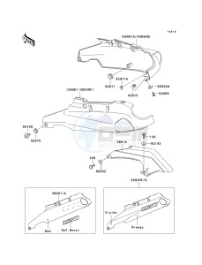 ZX 1100 D [NINJA ZX-11] (D1-D3) [NINJA ZX-11] drawing SIDE COVERS_CHAIN COVER-- ZX1100-D1- -