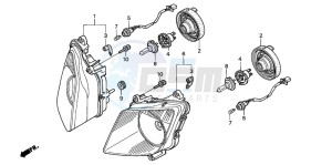 VTR1000SP VTR1000SP-2 drawing HEADLIGHT