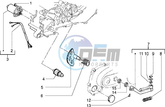 Starting motor-starter lever