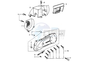 VIVACITY - 50 cc drawing CRANKCASE COVER