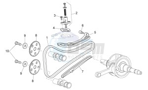 Scarabeo 125-200 ie Light drawing Chain tensioner