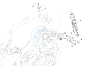 LIBERTY 125 4T E4 POSTE (EMEA) drawing Rear suspension - Shock absorber/s