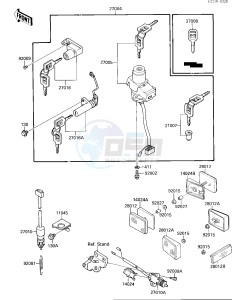 EX 250 F [NINJA 250R] (F2-F4) [NINJA 250R] drawing IGNITION SWITCH_LOCKS_REFLECTORS