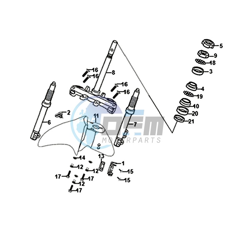 FRONT FORK / FRONT FENDER / STEERING STEM