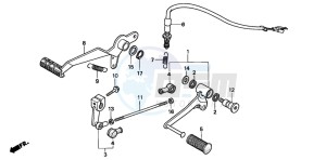 CB600F HORNET drawing BRAKE PEDAL/ CHANGE PEDAL