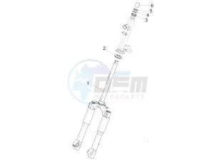 Liberty 150 4t e3 moc drawing Fork steering tube - Steering bearing unit