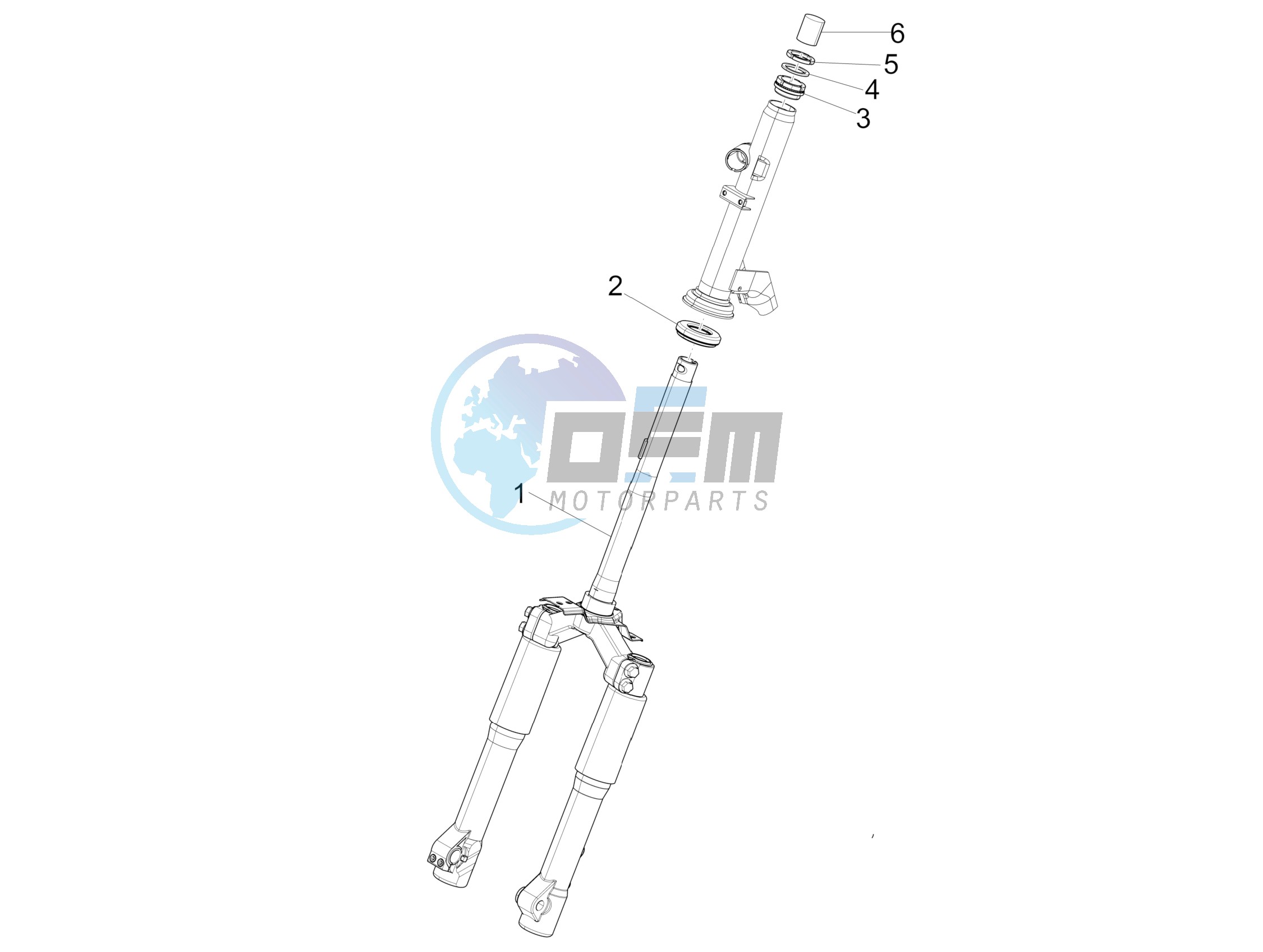 Fork steering tube - Steering bearing unit