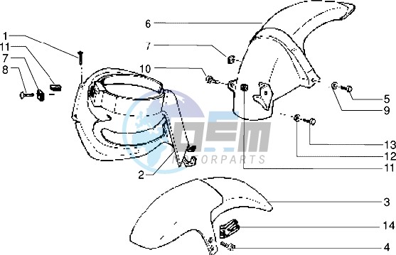 Front and rear mudguard