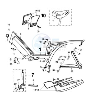 VOGUE LEA BE drawing FRAME AND SADDLE TANK CAP WITHOUT FUEL UNIT