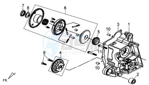 X'PRO 50 (45 KM/H) (AE05W4-FR) (L4-M1) drawing CRANKCASE RIGHT