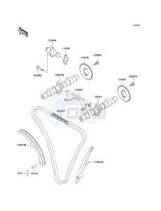 EX 500 D [NINJA 500R] (D6F-D9F) D7F drawing CAMSHAFT-- S- -_TENSIONER