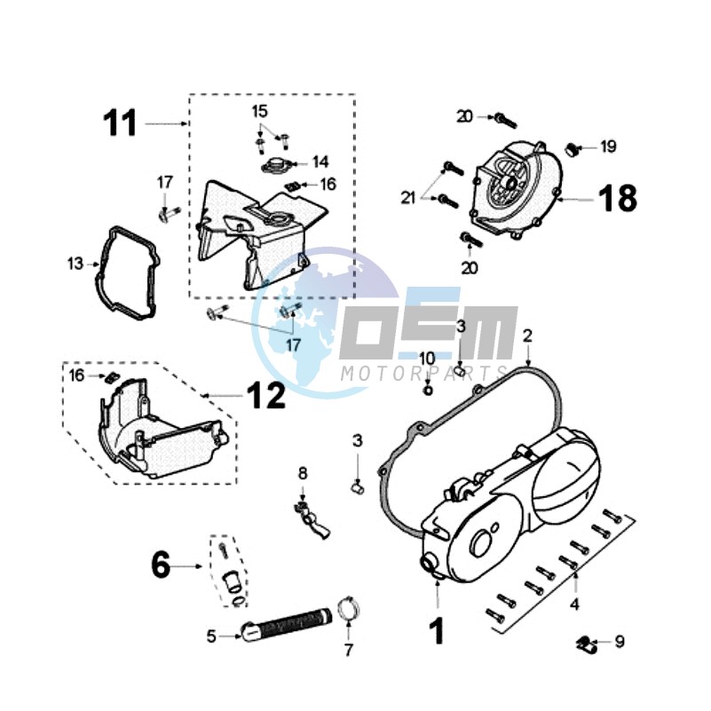 CRANKCASE COVER WITH SENSOR