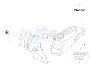 Liberty 125 4t Delivery e3 Single drawing Plates - Emblems