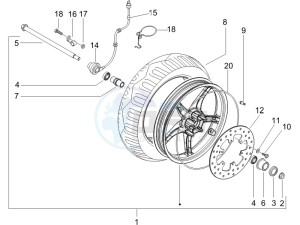 Runner 125 VX 4t SC e3 (UK) UK drawing Front wheel