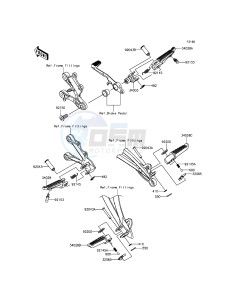 NINJA_ZX-6R_ABS ZX636FFF FR GB XX (EU ME A(FRICA) drawing Footrests